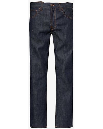 Nudie Jeans Gritty Jackson Straight-leg Regular-fit Denim Jeans - Blue