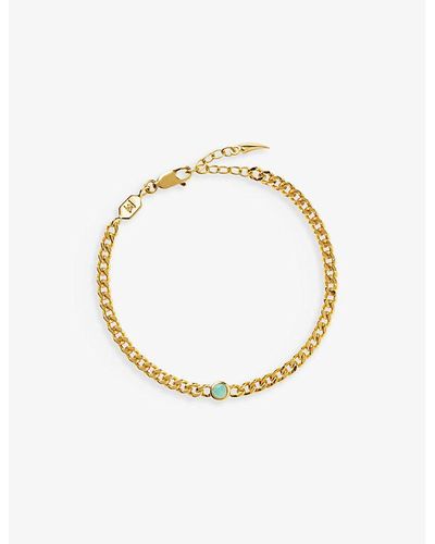 Missoma March Birthstone Recycled 18ct Yellow -plated Vermeil Sterling-silver And Aqua Chalcedony Bracelet - Metallic