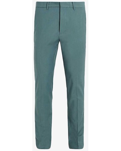 AllSaints Moad Straight-leg Skinny-fit Stretch Recycled-polyester Trousers - Blue