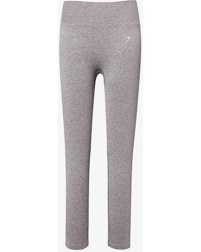 GYMSHARK Lift Seamless Logo-print Stretch-woven leggings X - Grey