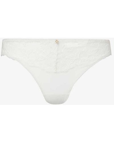 Aubade Kiss Of Love Mid-rise Lace Briefs - White