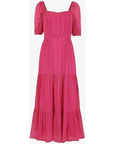Whistles Amie Floral-print Woven Maxi Dress - Pink