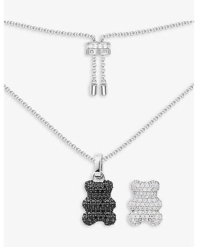 Apm Monaco Baby Mood Yummy Bear Sterling- And Zirconia Necklace - White