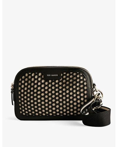 Ted Baker Iveta Woven Leather Crossbody Camera Bag - Black