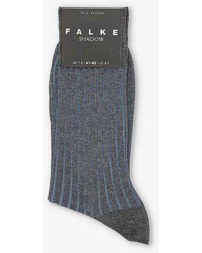 FALKE Shadow Logo-print Cotton-blend Knitted Socks - Grey