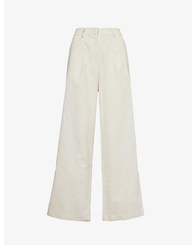 Pretty Lavish Harlee High-rise Cotton Trousers - White