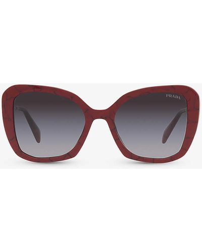 Prada 0pr 03ys Butterfly-frame Acetate Sunglasses - Purple