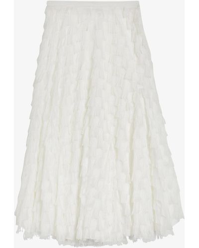 Ted Baker Rozalei Front-slit Woven Midi Skirt - White