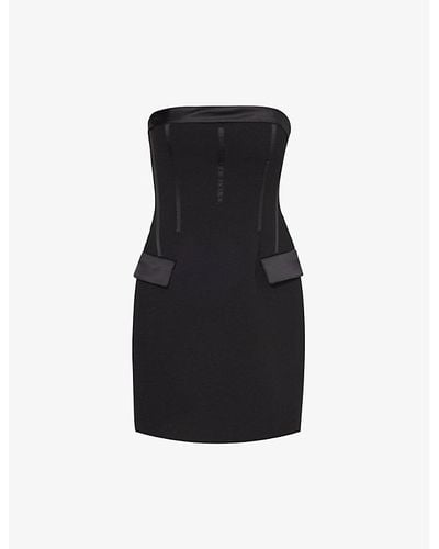 Zac Posen Strapless Slim-fit Stretch-woven Mini Dress - Black