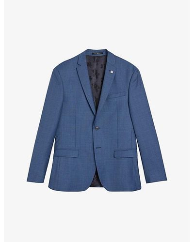 Ted Baker Camdejs Single-breasted Slim-fit Wool Suit Jacket - Blue