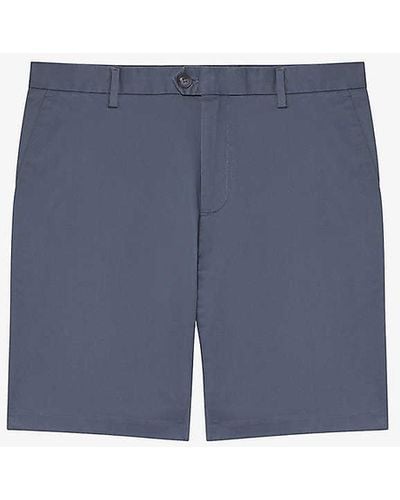 Reiss Wicket Stretch-cotton Chino Shorts - Blue