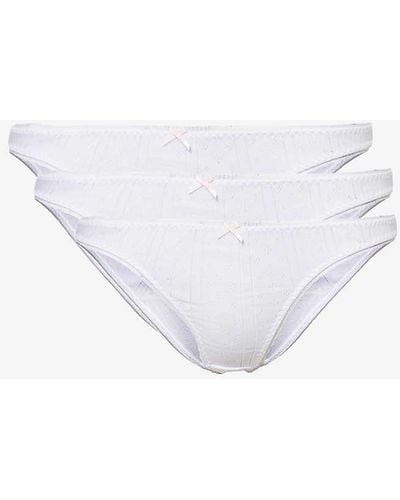 Cou Cou Intimates The High Rise Organic-cotton Briefs Pack Of Three - White