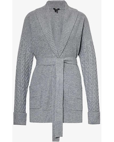 PAIGE Emmaline Relaxed-fit Wool-blend Knitted Cardigan - Grey