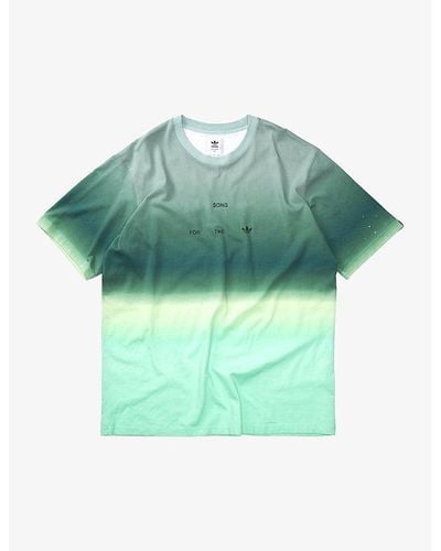 Song For The Mute X Adidas Gradient-pattern Cotton T-shirt X - Green