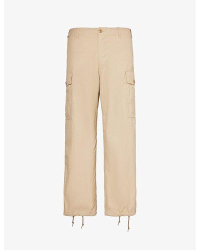 Beams Plus Ripstop Belt-loop Relaxed-fit Wide-leg Cotton Pants - Natural