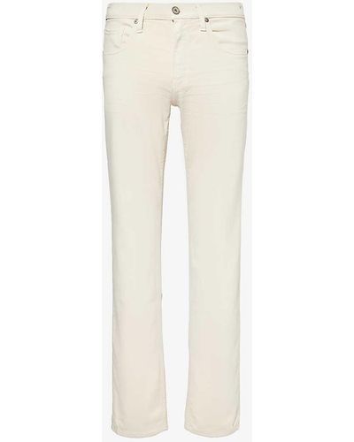 PAIGE Federal Slim-fit Straight-leg Stretch-woven Jeans - White