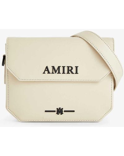 Amiri Logo-embellished Leather Cross-body Bag - Natural