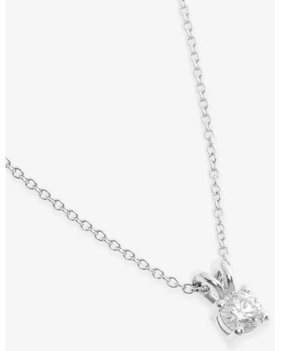 Skydiamond Claw-set Recycled- And 0.44ct Brilliant-cut Diamond Necklace - White
