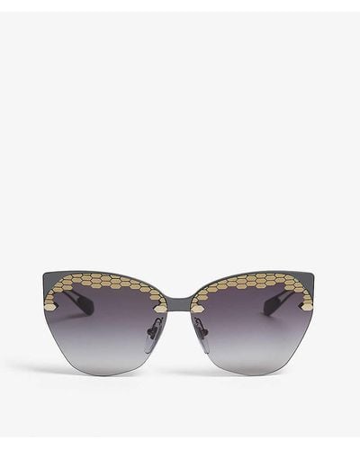 BVLGARI Bv6107 Irregular-frame Sunglasses - Grey