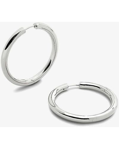 Monica Vinader Essential Click Sterling-silver Hoop Earrings - Natural