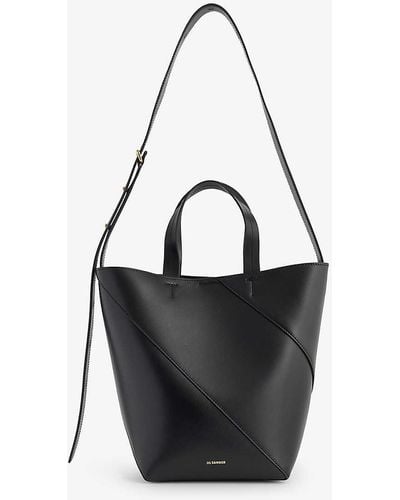 Jil Sander Vertigo Leather Cross-body Bag - Black