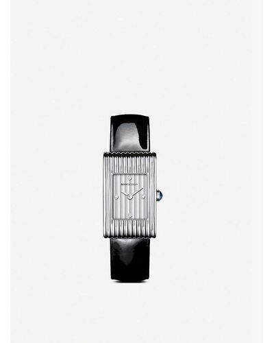 Boucheron Wa030504 Reflet Small Stainless-steel, Diamond And Sapphire Cabochon Watch - White