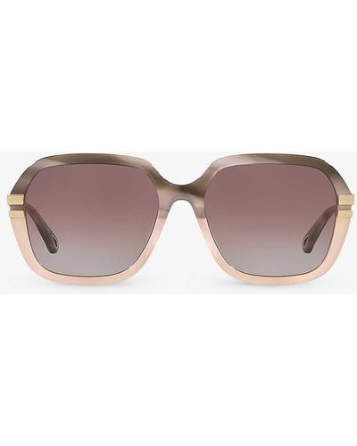 Chloé Ch0204s Square-frame Acetate Sunglasses - Pink