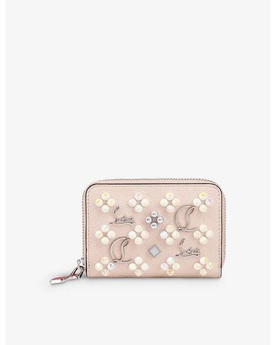 Christian Louboutin Panettone Studded Leather Coin Purse - Natural