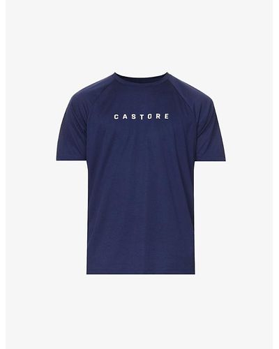 Castore Brand-print Relaxed-fit Woven T-shirt X - Blue