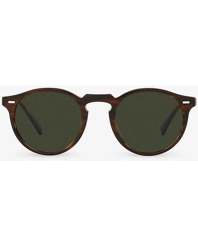 Oliver Peoples Ov5456su Gregory Peck Round-frame Acetate Sunglasses - Multicolour