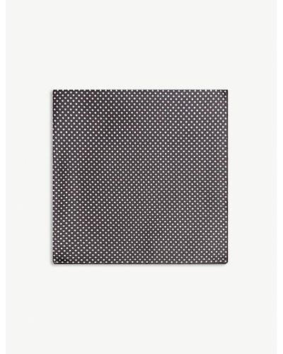 Eton Polka-dot Silk Pocket Square - Gray