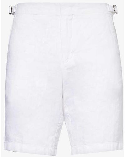 Orlebar Brown Norwich Side-adjuster Linen Shorts - White