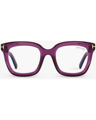 Tom Ford Tr001663 Ft5880-b Square-frame Acetate Glasses - Multicolour