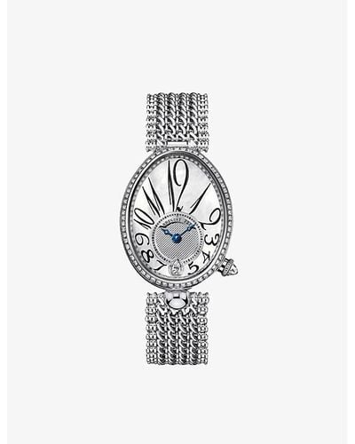Breguet 8918bb/58/j20/d000 Queen Of Naples 18ct White-gold, Diamond And Mother-of-pearl Automatic Watch
