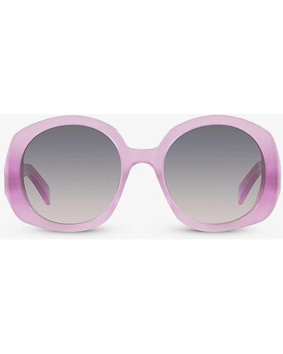 Celine Cl000378 Cl40242i Round-frame Acetate Sunglasses - Purple