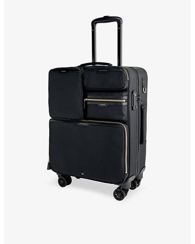 Anya Hindmarch Short-haul Four-wheel Recycled-nylon luggage Case - Black