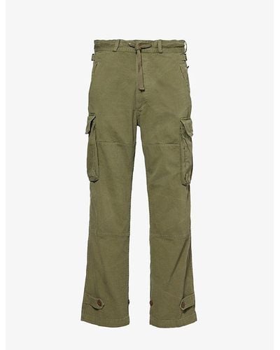 Polo Ralph Lauren Herringbone Belt-loop Relaxed-fit Straight-leg Cotton Pants - Green