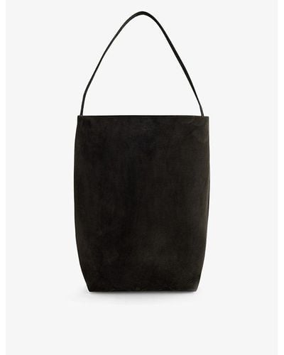 The Row Park Large Leather Tote Bag - Black