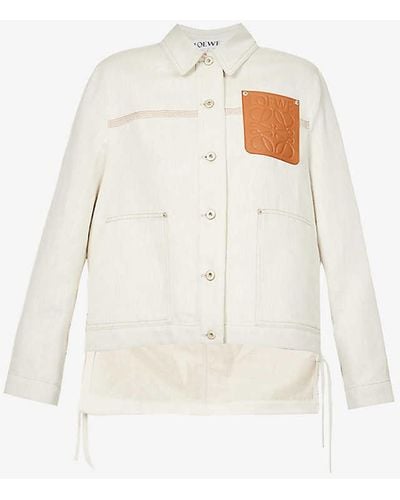 Loewe Workwear Cotton And Linen-blend Jacket - White