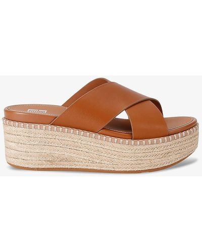 Fitflop Eloise Cross-strap Leather Sandals - Brown
