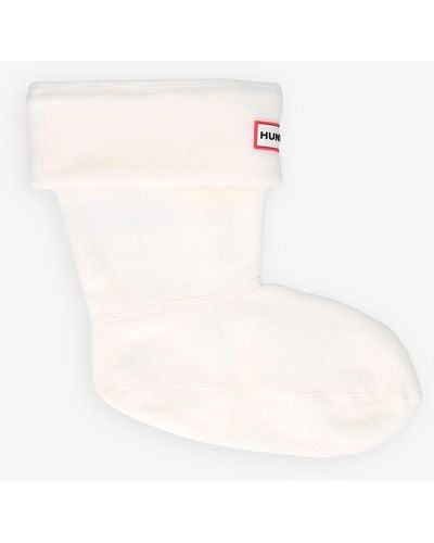 HUNTER Logo-embroidered Woven Boot Socks - White
