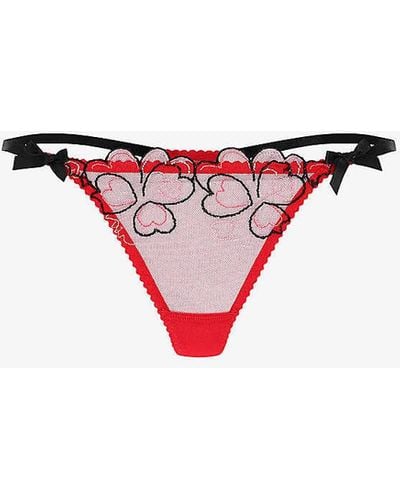 Agent Provocateur Maysie Heart-embroide Mesh Thong Xx - White