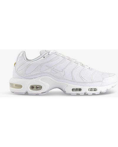 Nike Air Max Plus Brand-embroidered Leather Low-top Trainers - White