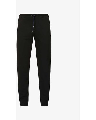 PS by Paul Smith Zebra Brand-embroidered Organic-cotton jogging Bottoms - Black