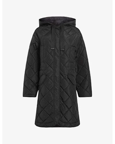AllSaints Rina Relaxed-fit Quilted Shell Liner Coat - Black