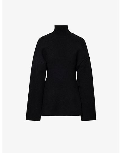 Balenciaga Hourglass Turtleneck Cashmere-blend Sweater - Black