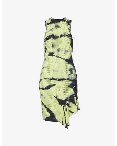 Daily Paper Xois Abstract-pattern Cotton-blend Midi Dress - Green
