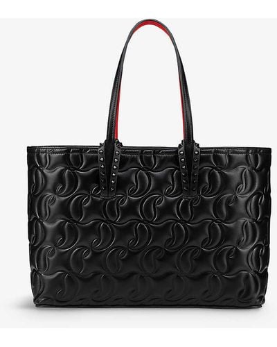Christian Louboutin Cabata Logo-embossed Small Leather Tote Bag - Black