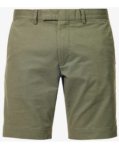 Polo Ralph Lauren Slim-fit Brushed-twill Stretch-cotton Shorts - Green