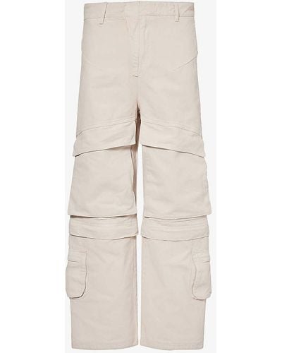 Entire studios Hard Wide-leg Relaxed-fit Cotton-canvas Cargo Trousers X - Natural